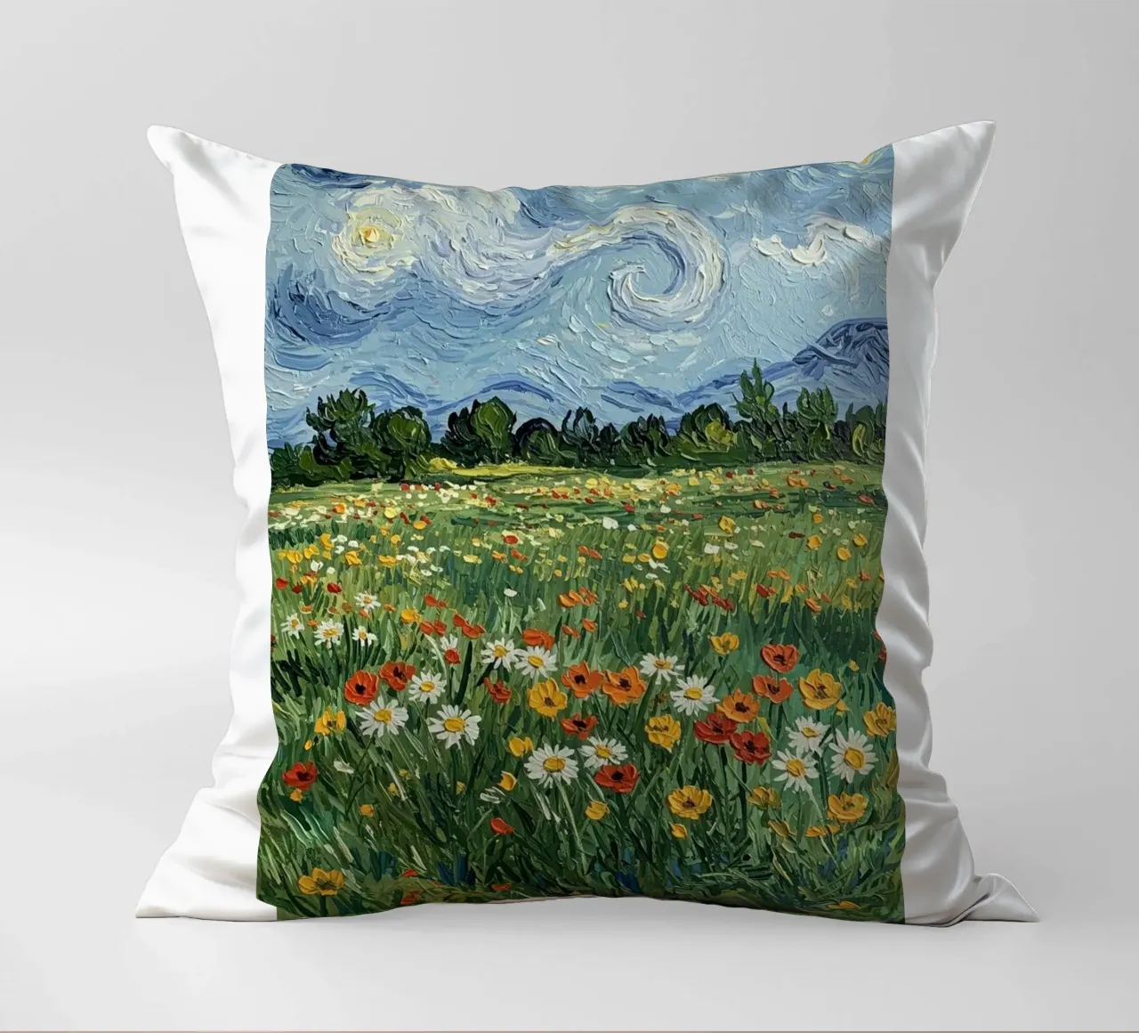 vue nocturne dans un jardin de fleurs coussin de Piper Shop Oke