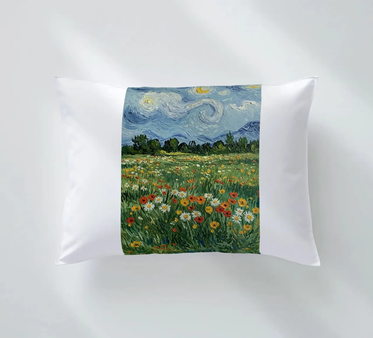 vue nocturne dans un jardin de fleurs coussin de Piper Shop Oke