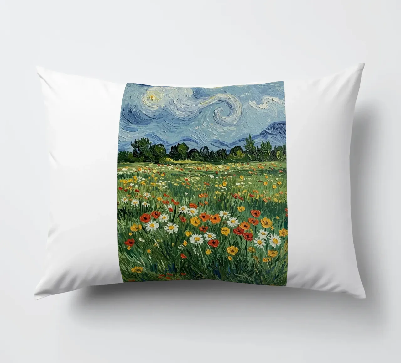 vue nocturne dans un jardin de fleurs coussin de Piper Shop Oke