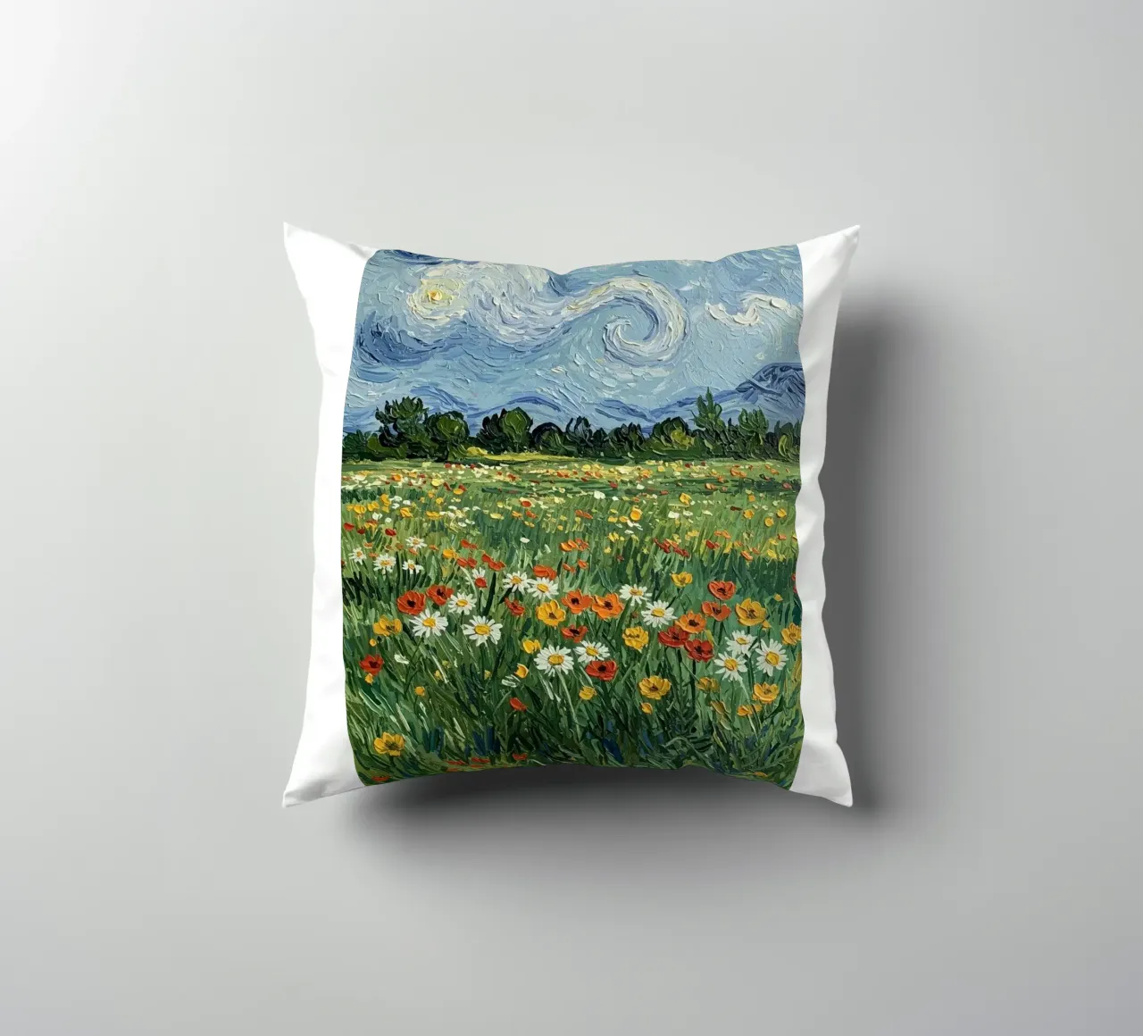 vue nocturne dans un jardin de fleurs coussin de Piper Shop Oke