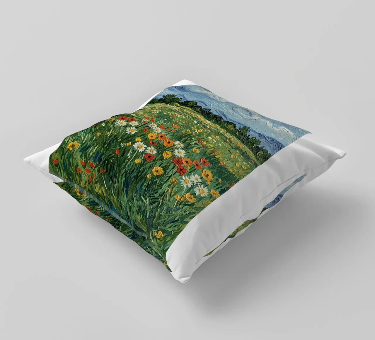 vue nocturne dans un jardin de fleurs coussin de Piper Shop Oke