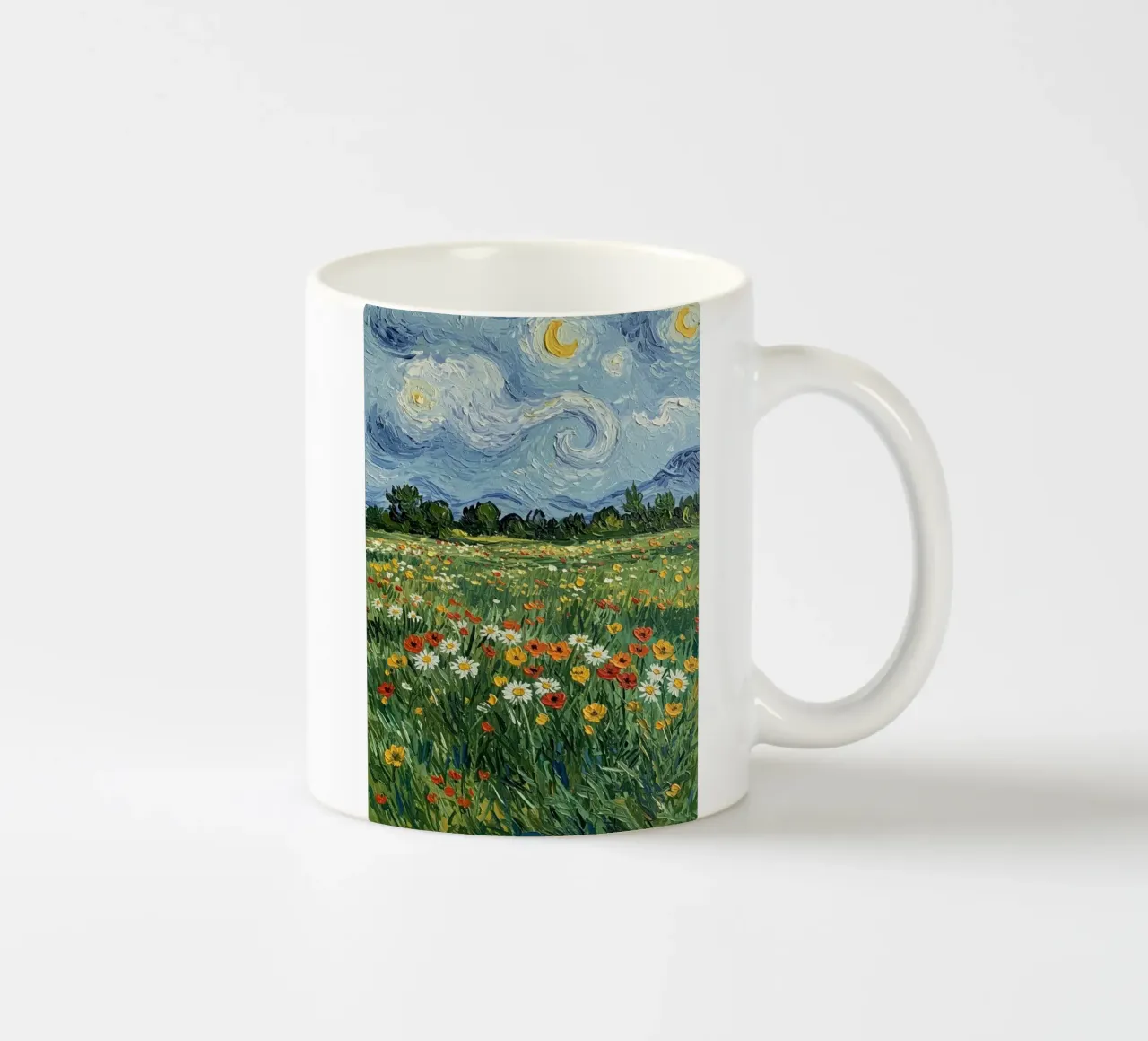 vue nocturne dans un jardin de fleurs mug en céramique de Piper Shop Oke