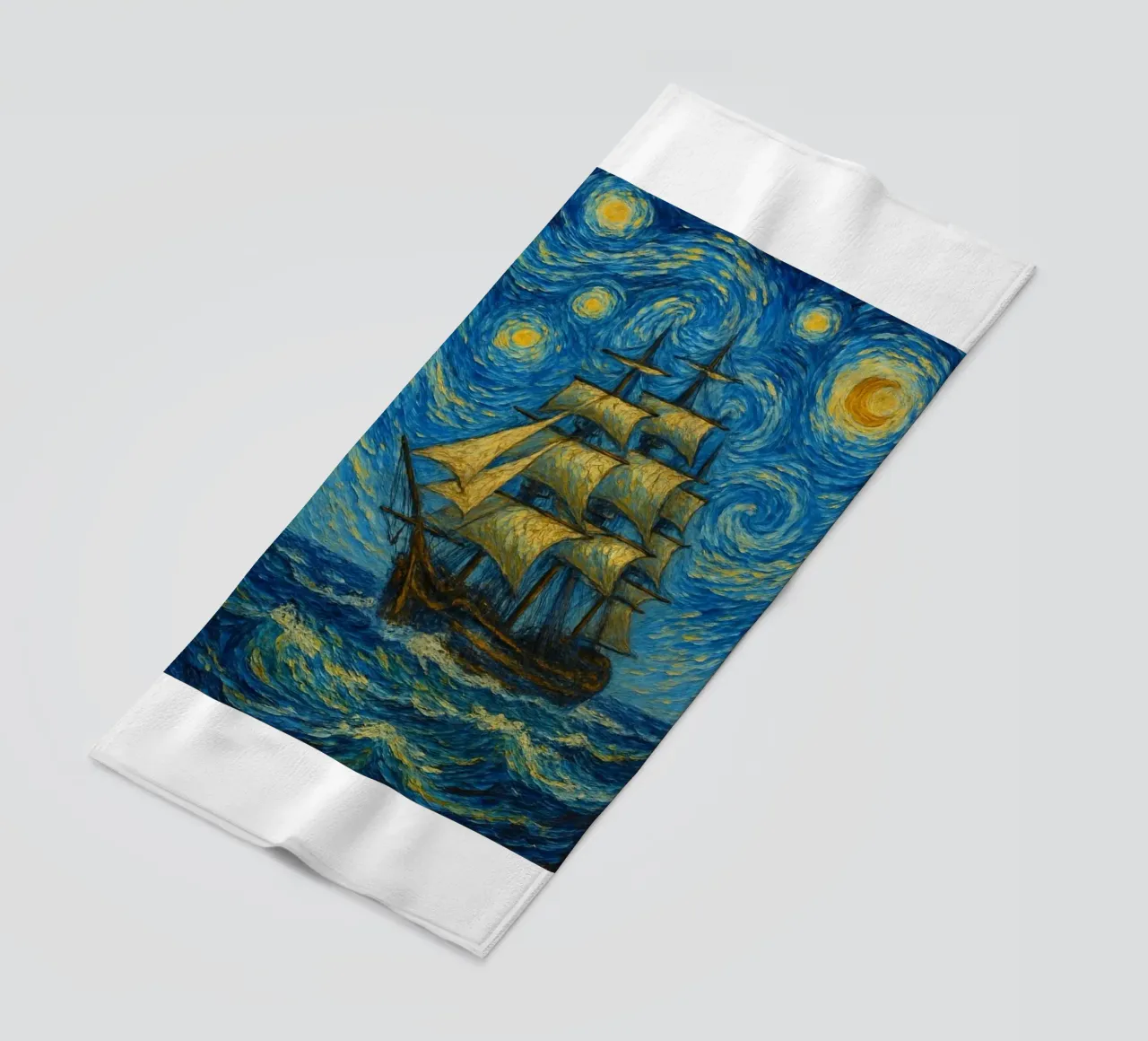 nave che naviga in una notte stellata telo mare da Piper Shop Oke