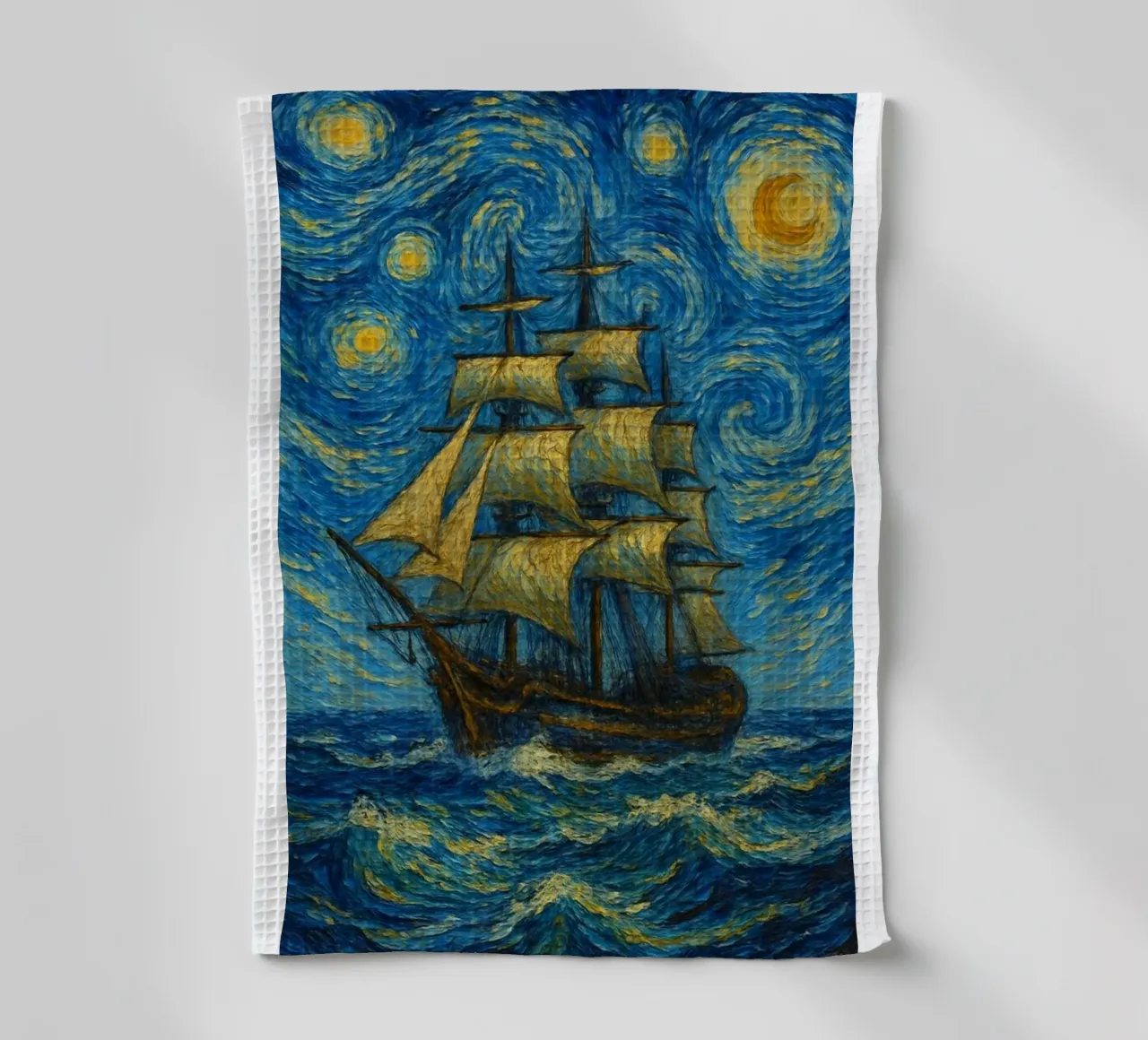 nave che naviga in una notte stellata canovaccio da cucina da Piper Shop Oke