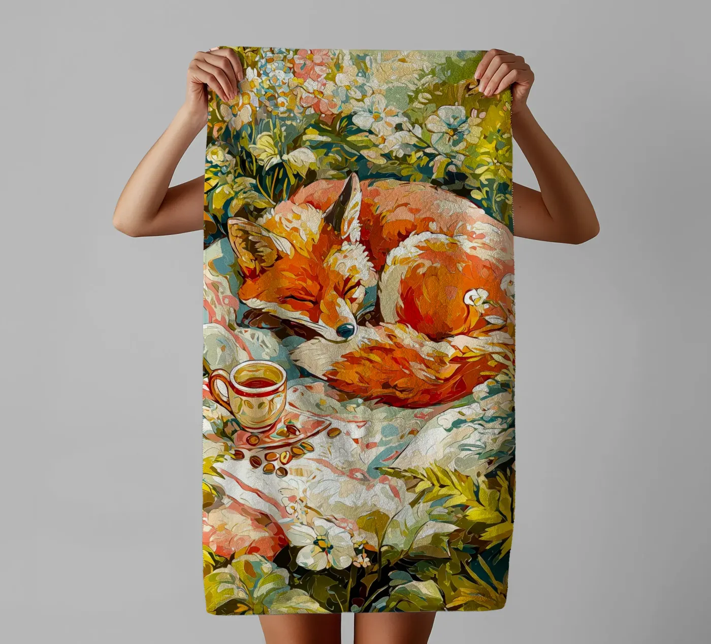 Fox badhanddoek van Justyna Jaszke JBJart