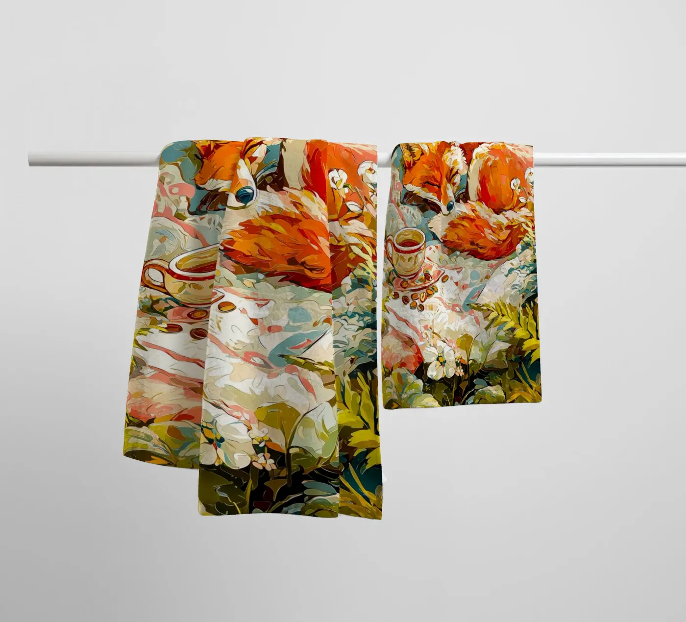 Fox badhanddoek van Justyna Jaszke JBJart