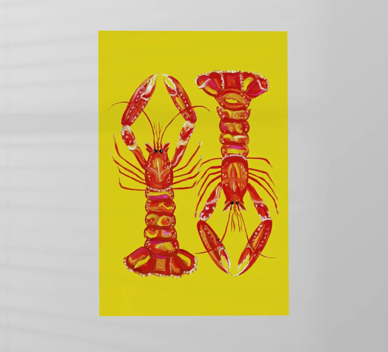 Langoustines On Yellow pellicola backlit da Alice Straker