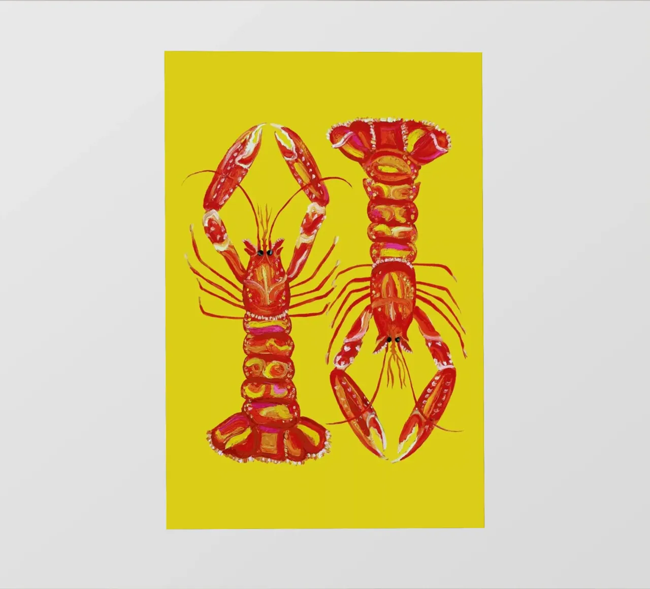 Langoustines On Yellow telo in pvc da Alice Straker