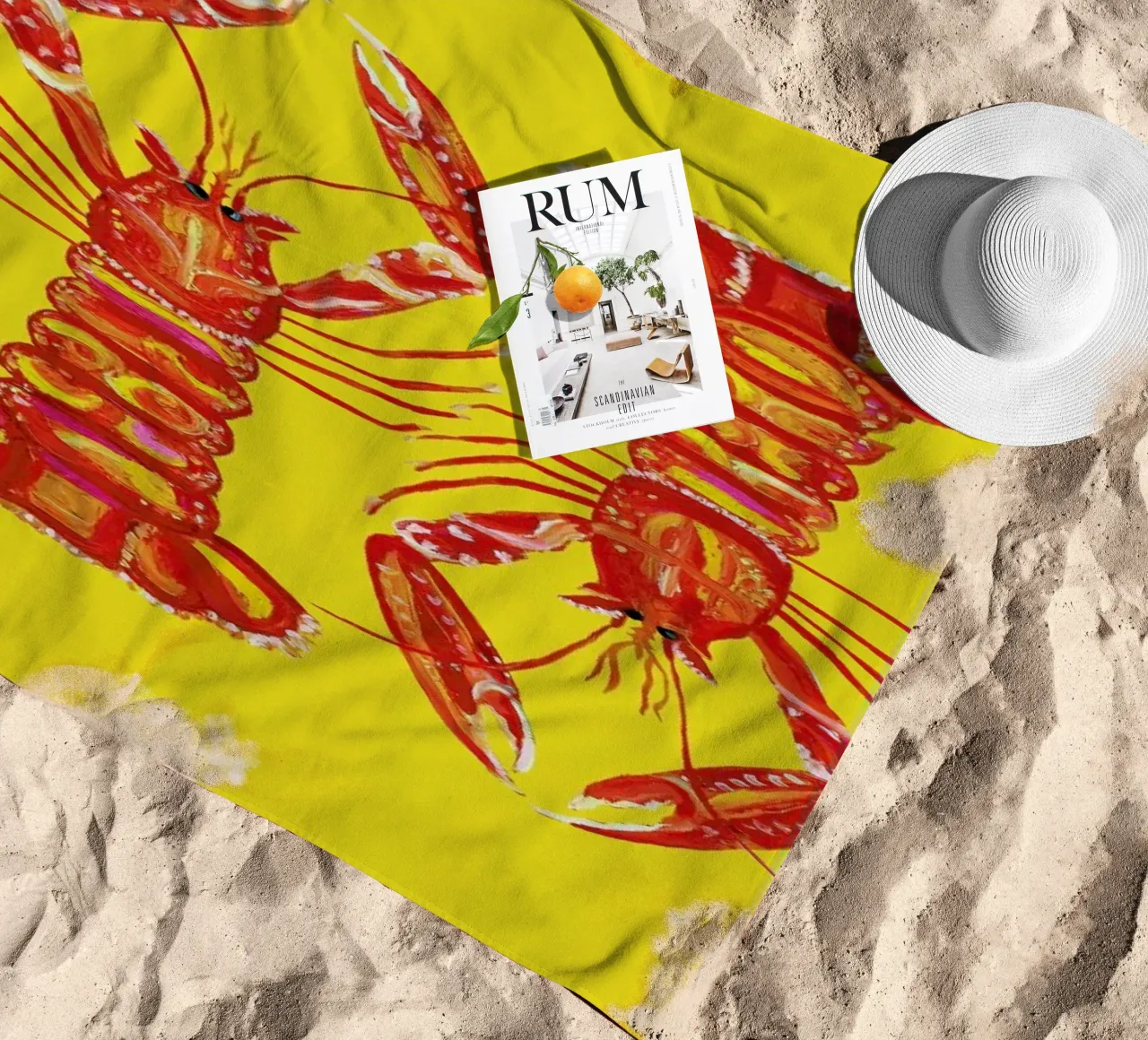 Langoustines On Yellow telo mare da Alice Straker