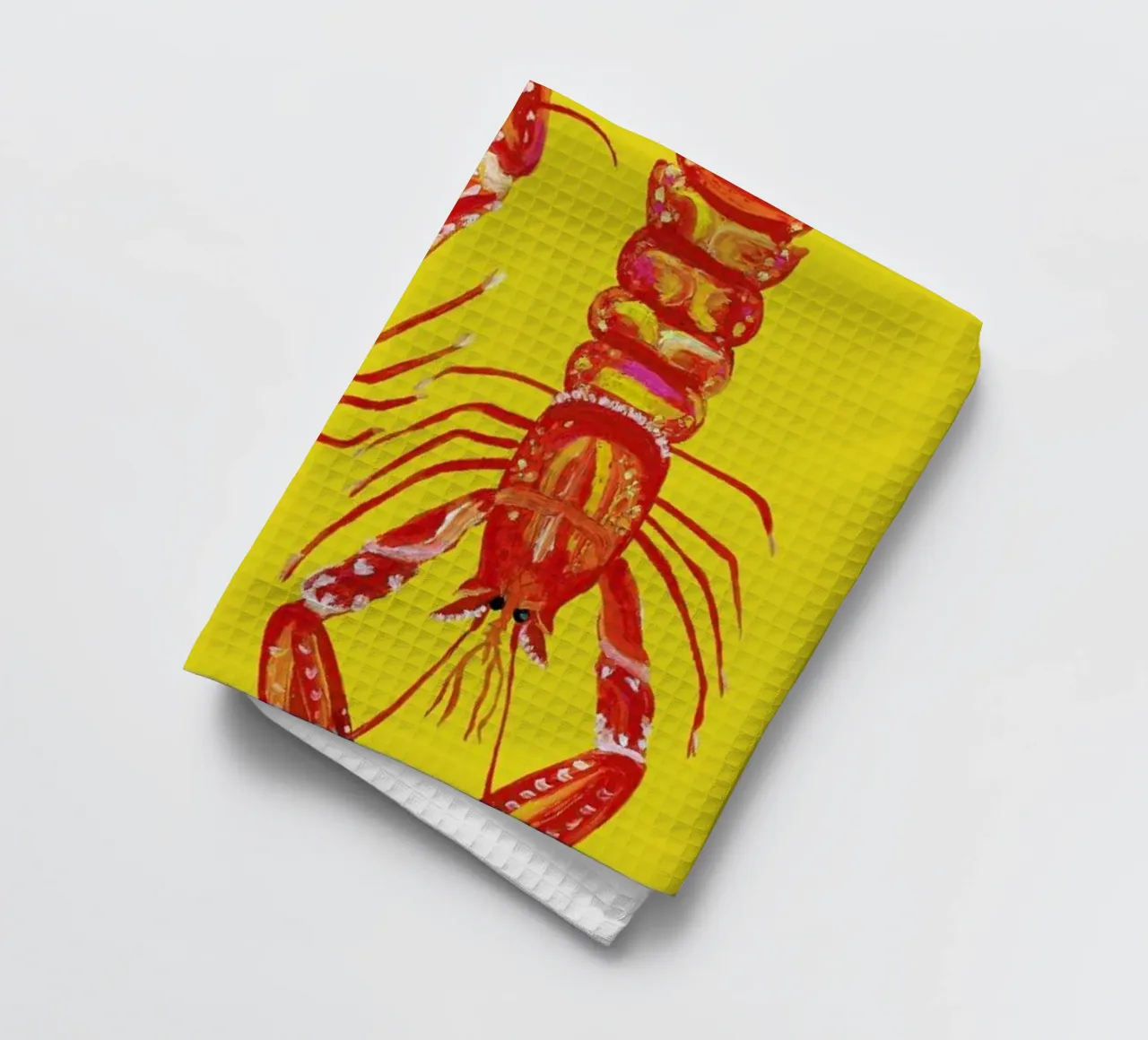 Langoustines On Yellow canovaccio da cucina da Alice Straker