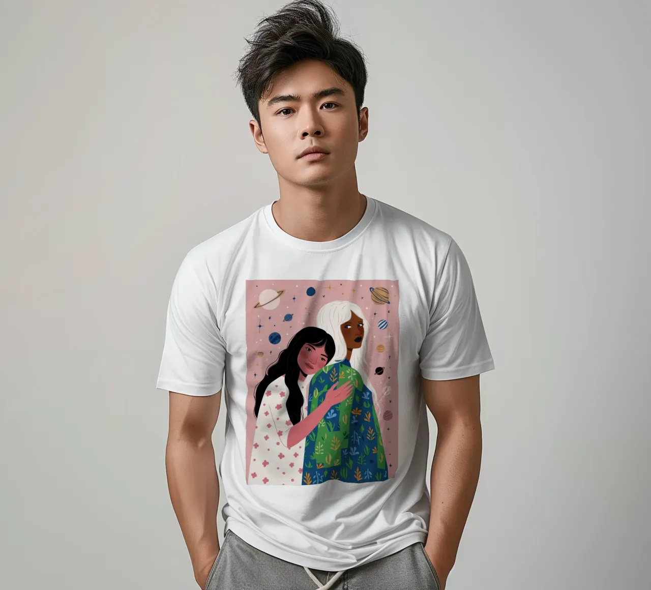 L'abbraccio gentile dell'amicizia t-shirt da Peak Delusion
