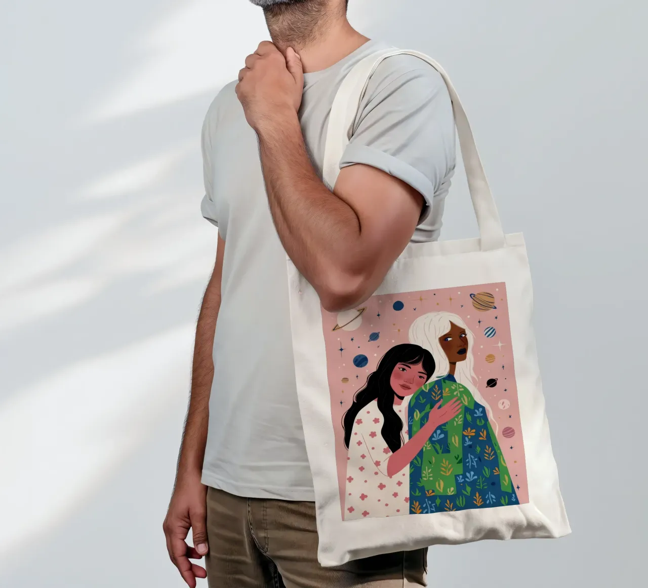 Friendship's Gentle Embrace tote bag by Peak Delusion