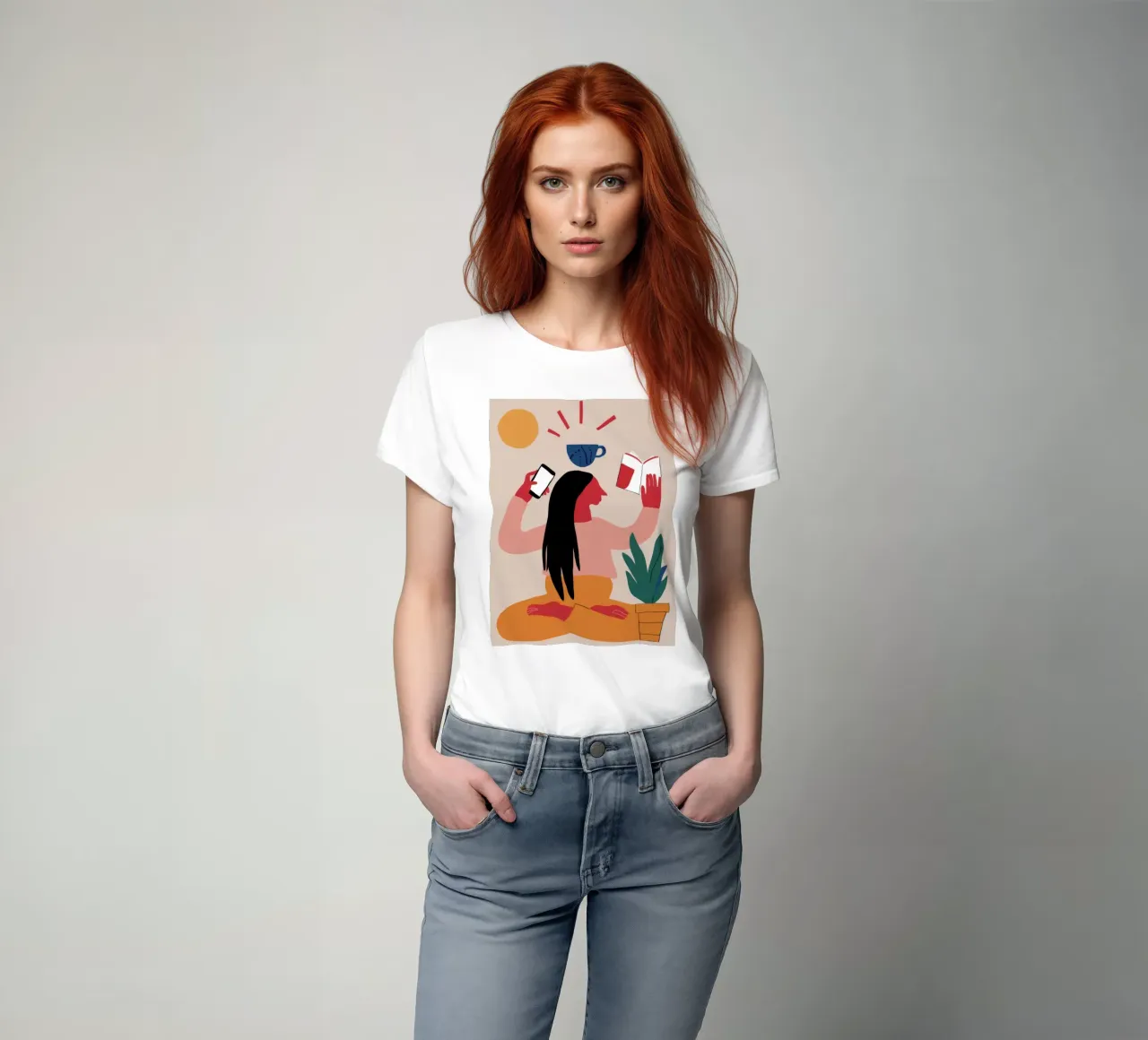 Caffè e felicità libraria t-shirt da Peak Delusion