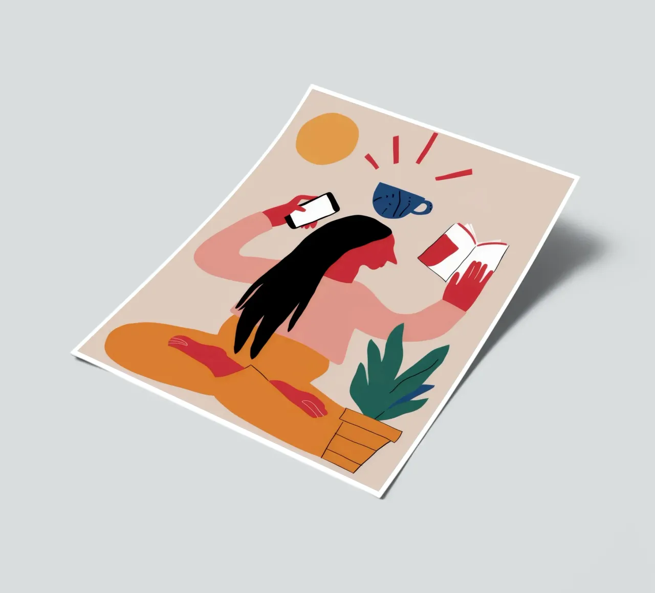 Caffè e felicità libraria foglio adesivo da Peak Delusion