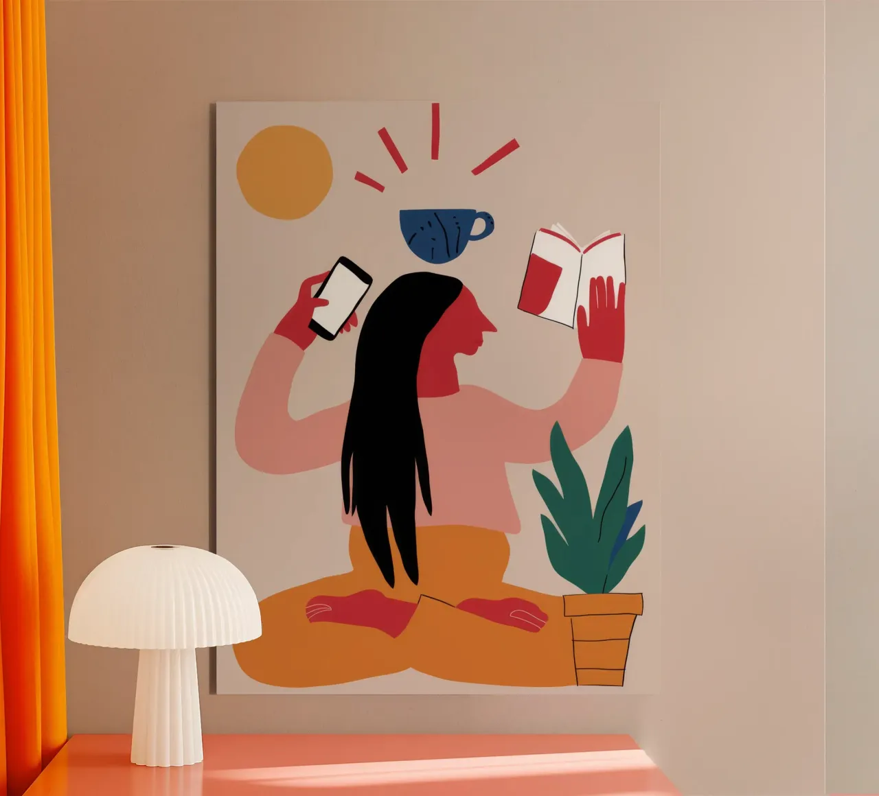Caffè e felicità libraria alluminio dibond da Peak Delusion