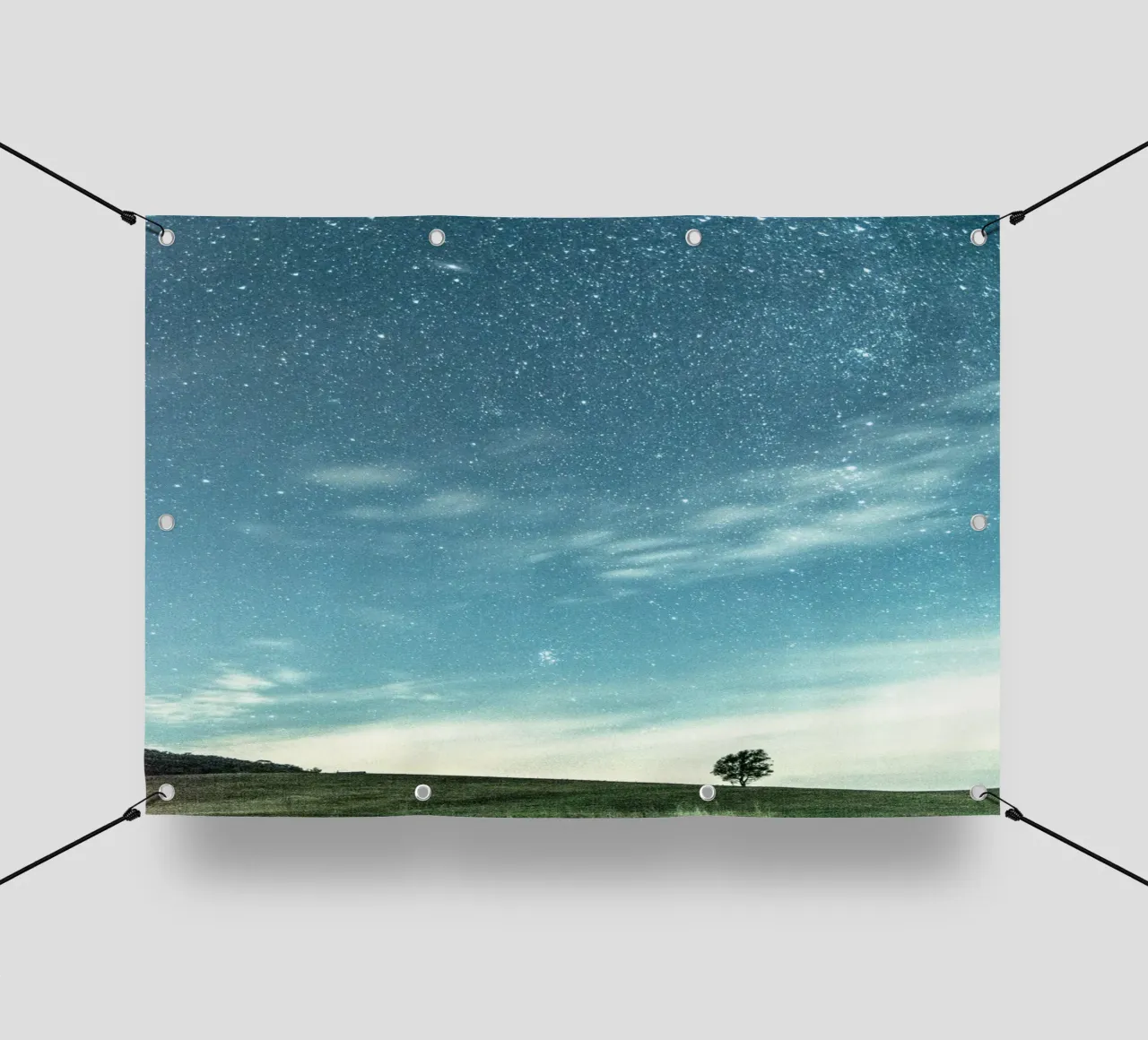 cielo stellato e calmo telo in pvc da space words