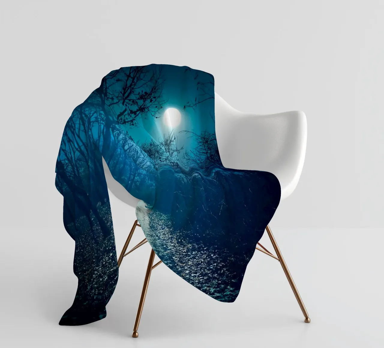 moonlight in the forest way fleece blanket by space words