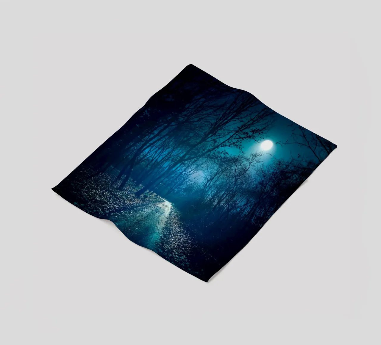 moonlight in the forest way fleece blanket by space words