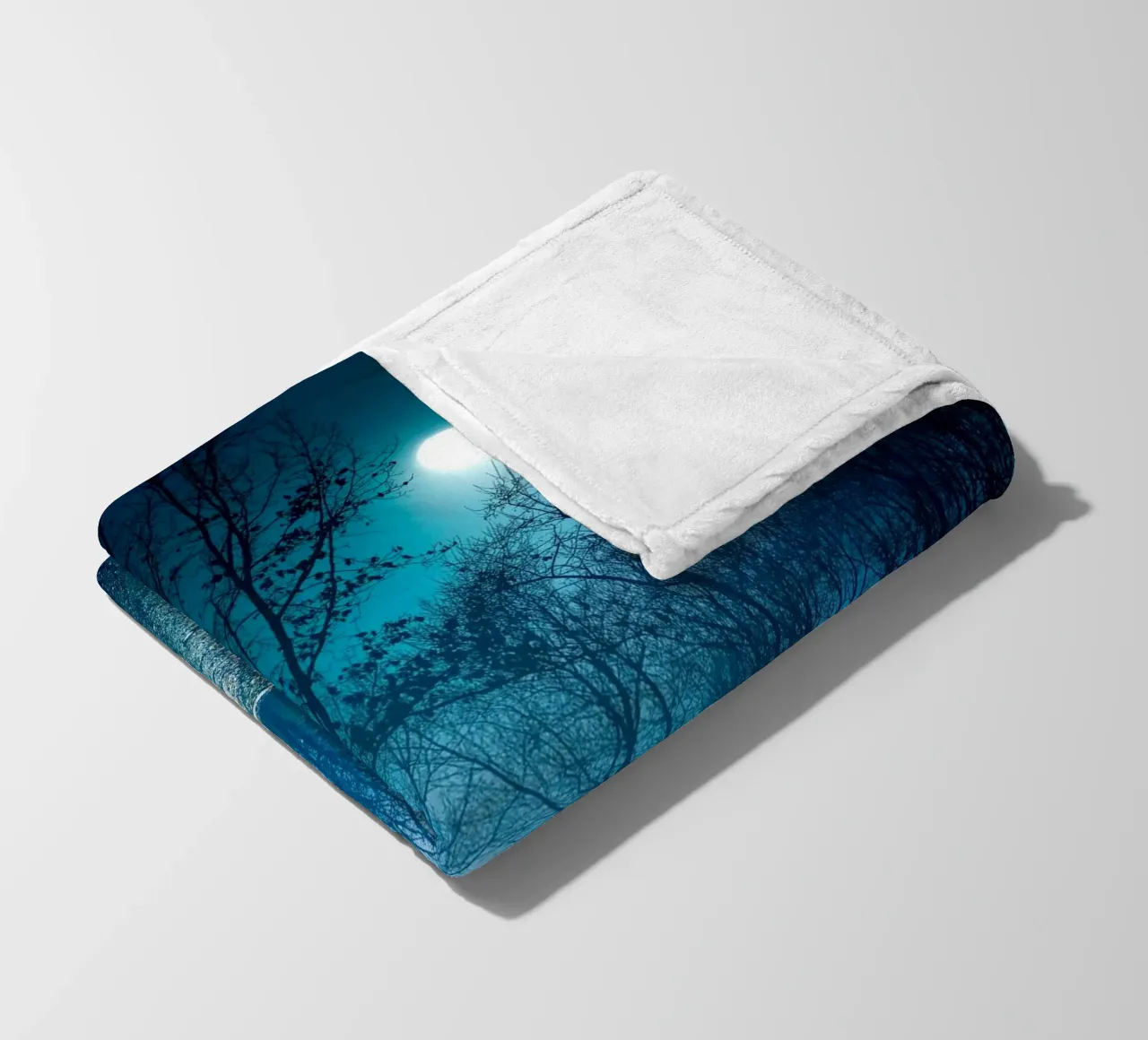 moonlight in the forest way fleece blanket by space words