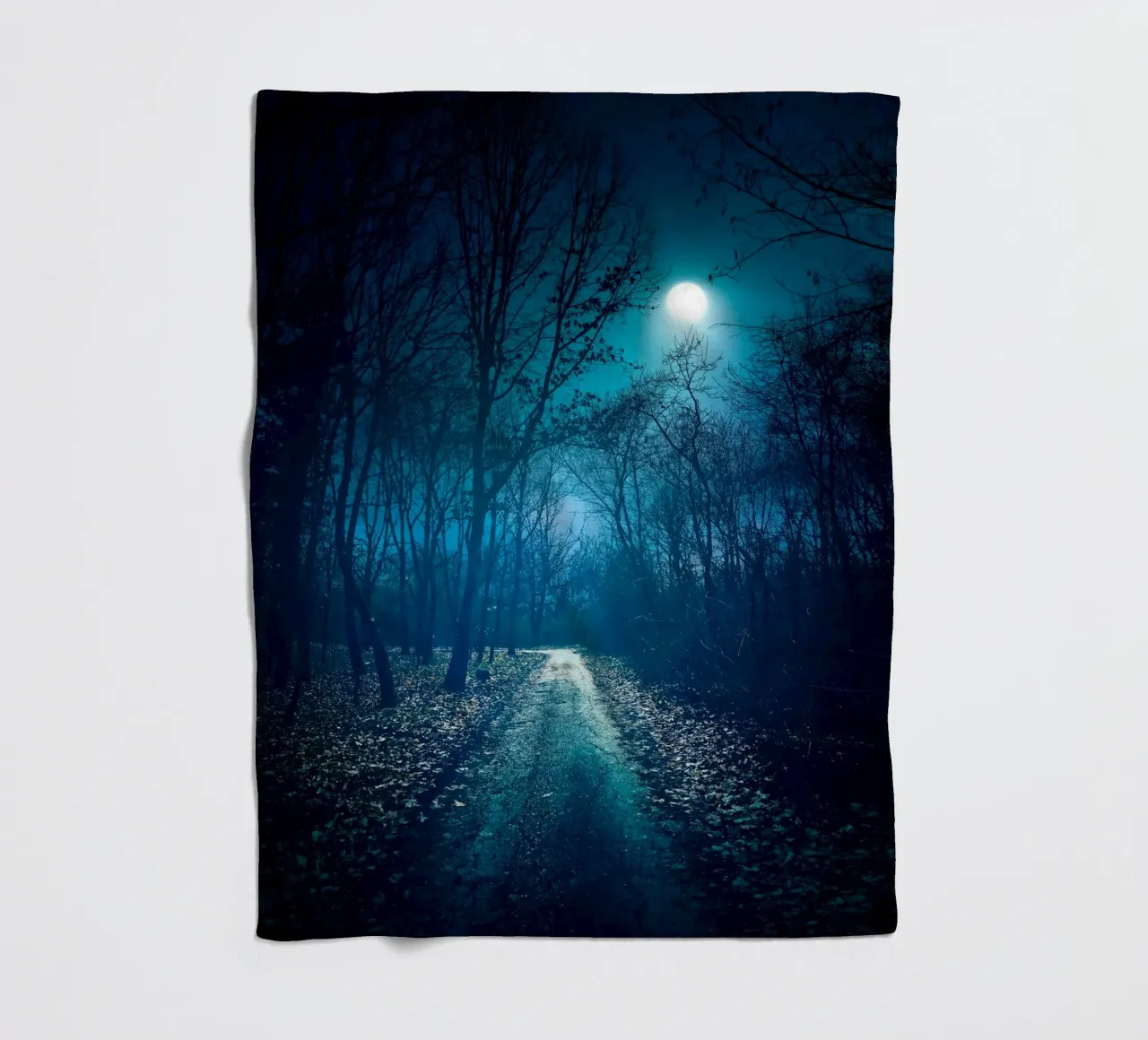 moonlight in the forest way fleece blanket by space words