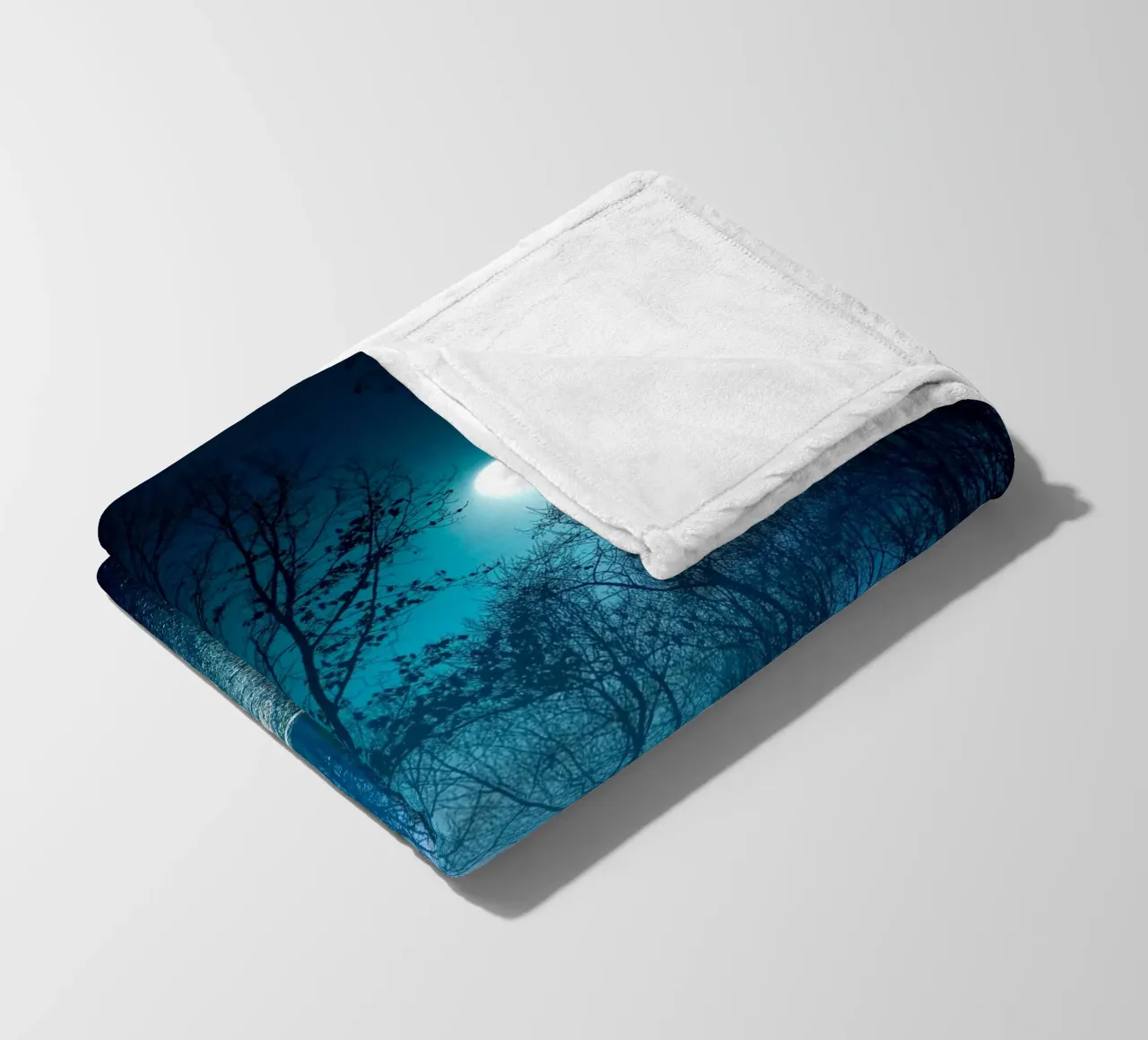 moonlight in the forest way fleece blanket by space words