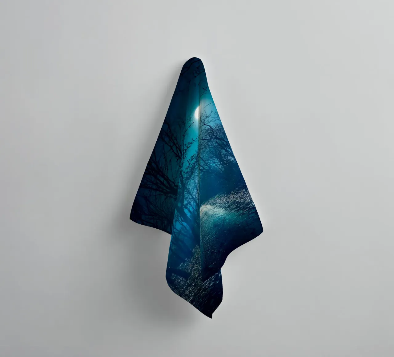 clair de lune dans la forêt serviette de bain de space words
