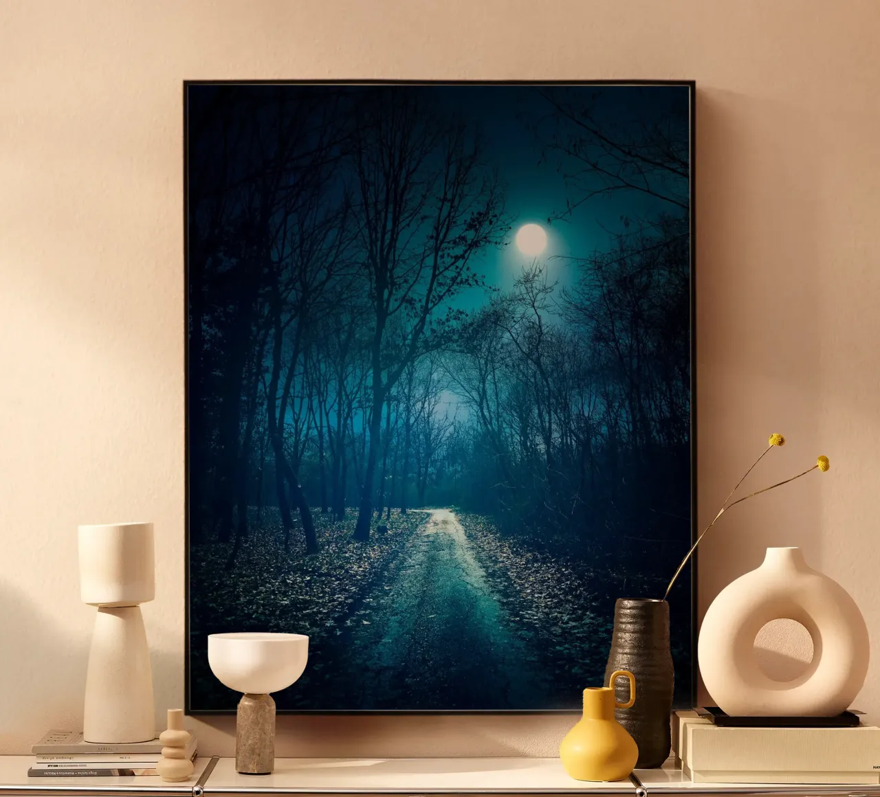 clair de lune dans la forêt panneau forex de space words