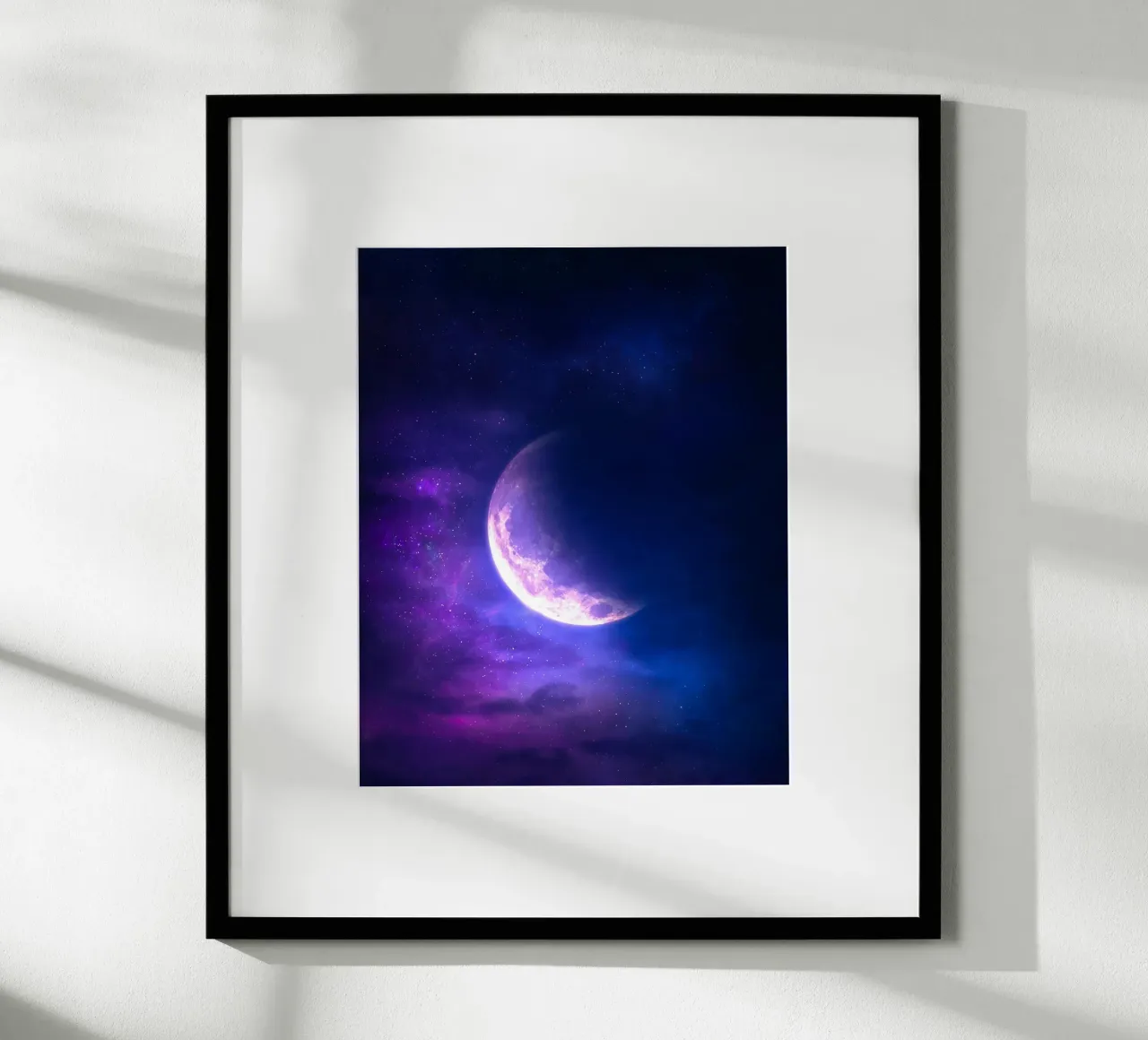 superficie planetaria della luna poster con telaio in alluminio da space words