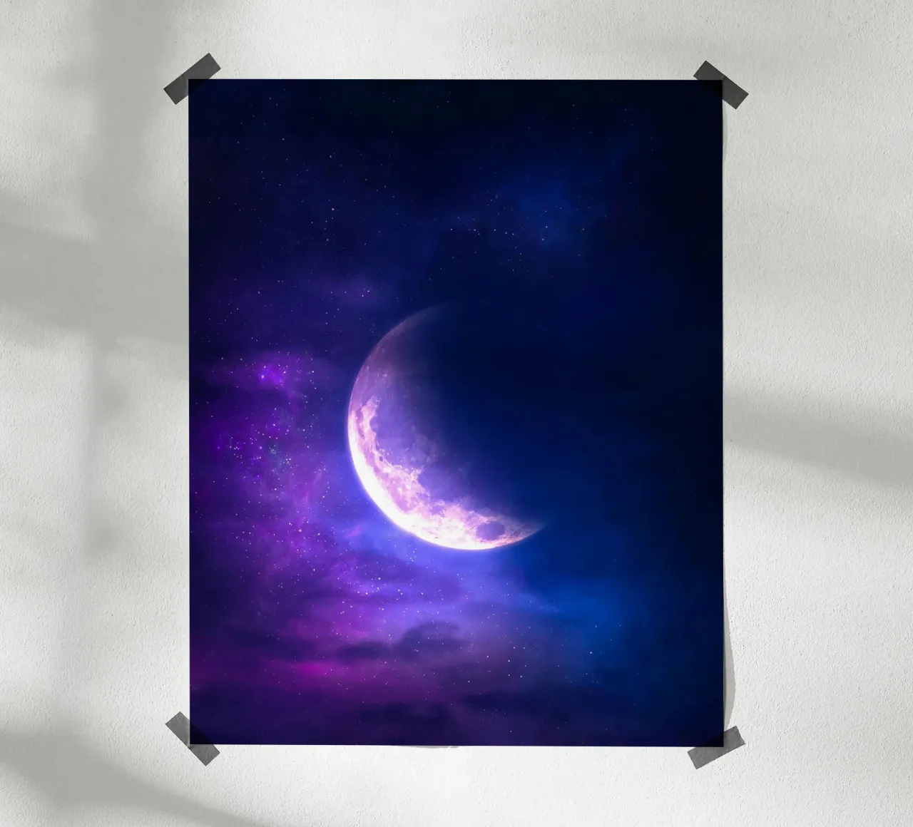 superficie planetaria della luna poster con telaio in alluminio da space words