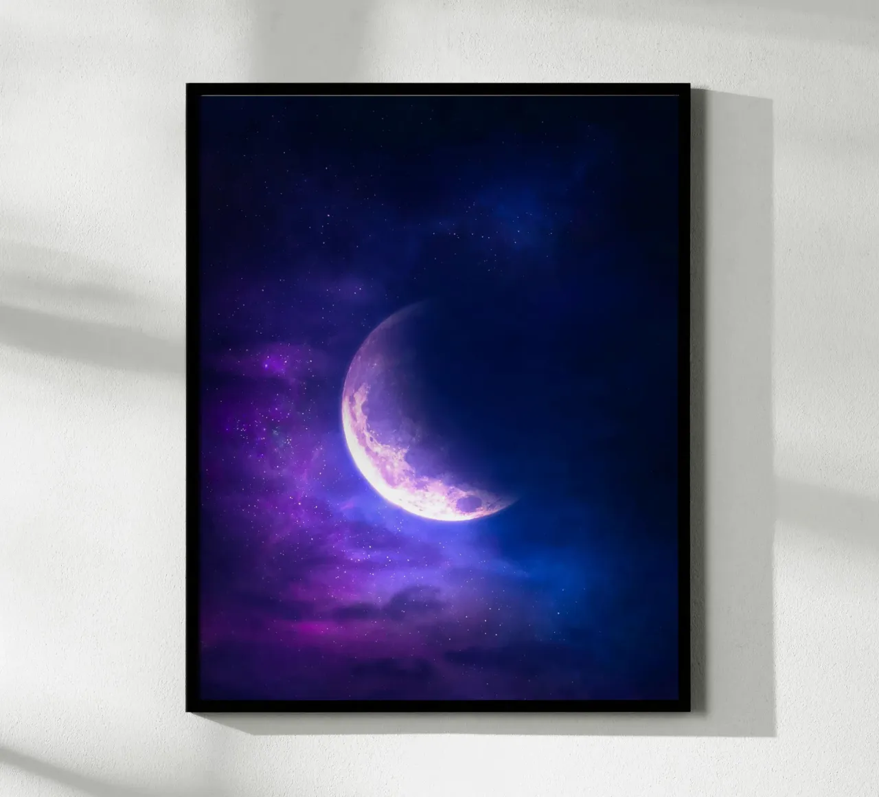 superficie planetaria della luna poster con telaio in alluminio da space words
