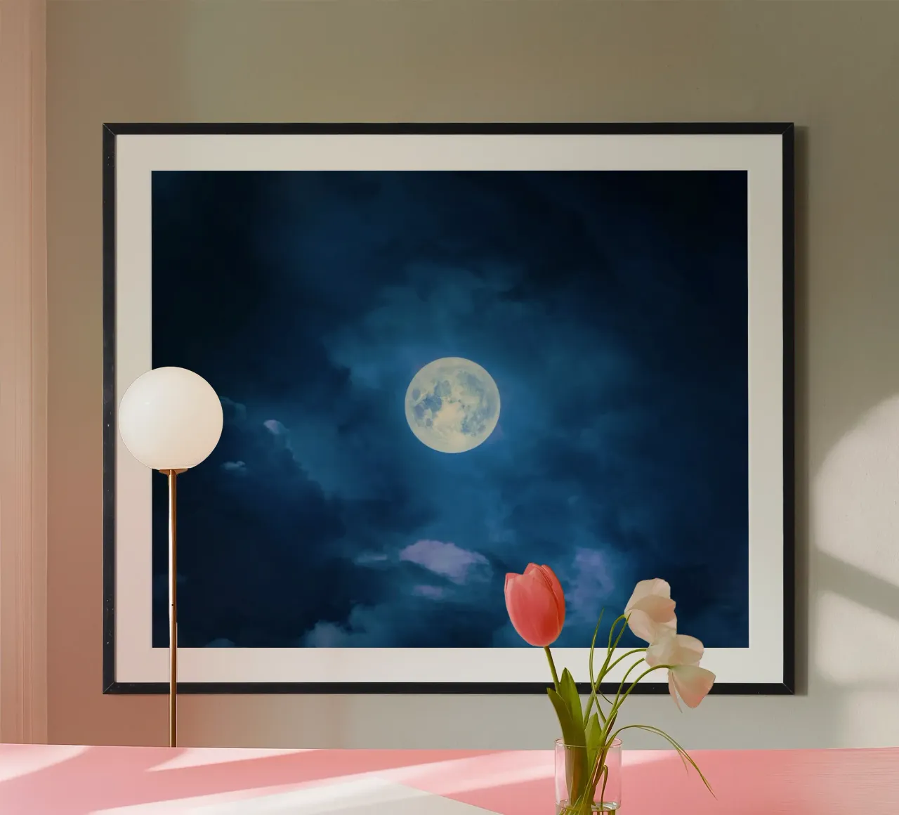 moon lunar surface poster by space words