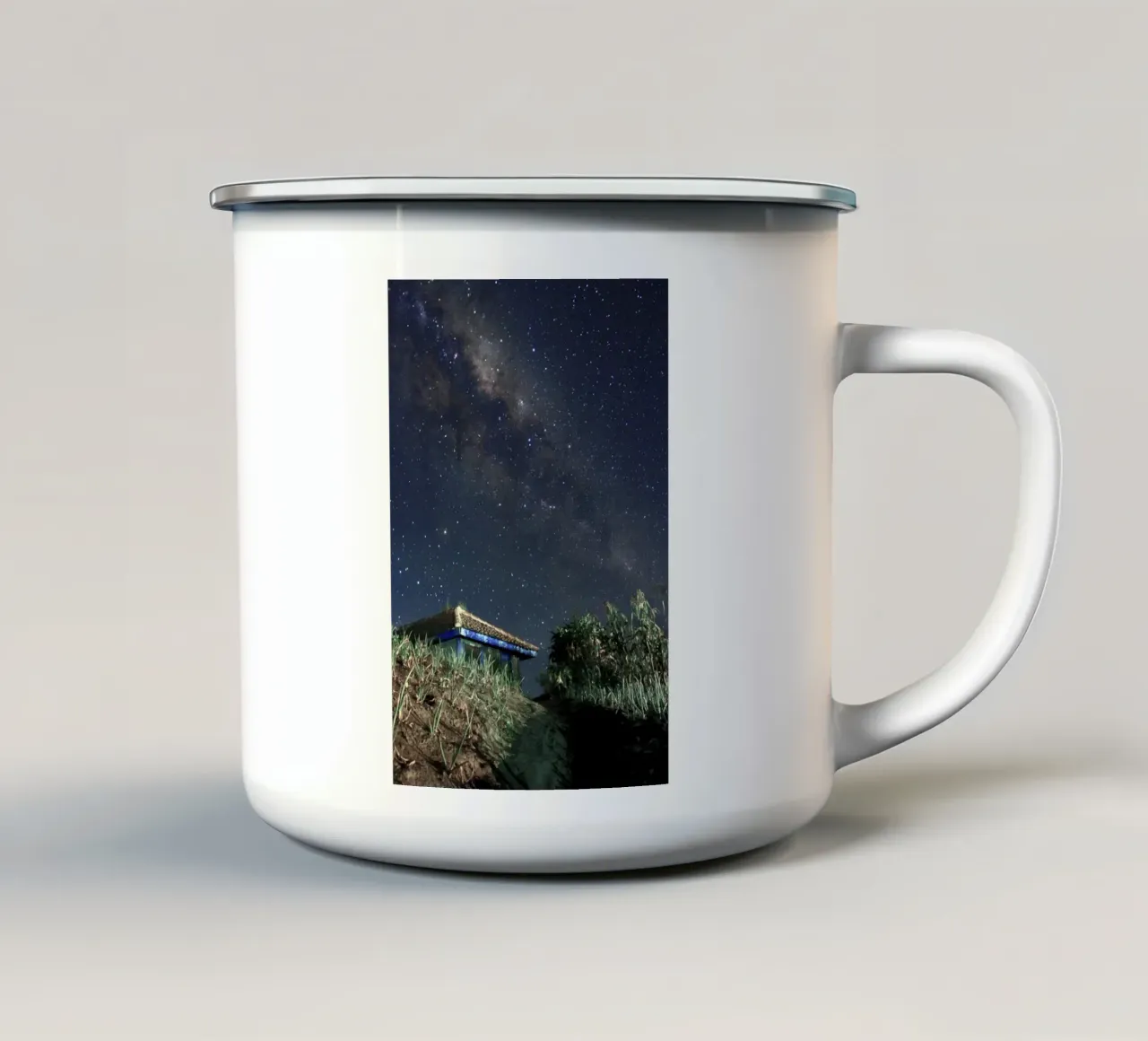 notte stellata in campagna tazza in smalto da space words