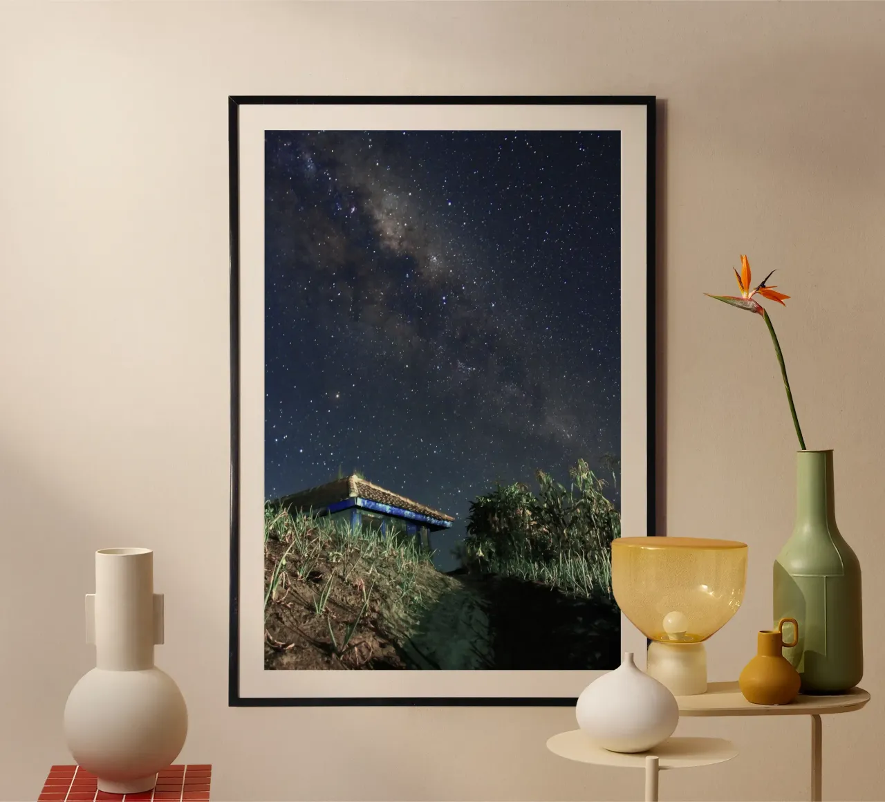 notte stellata in campagna poster da space words