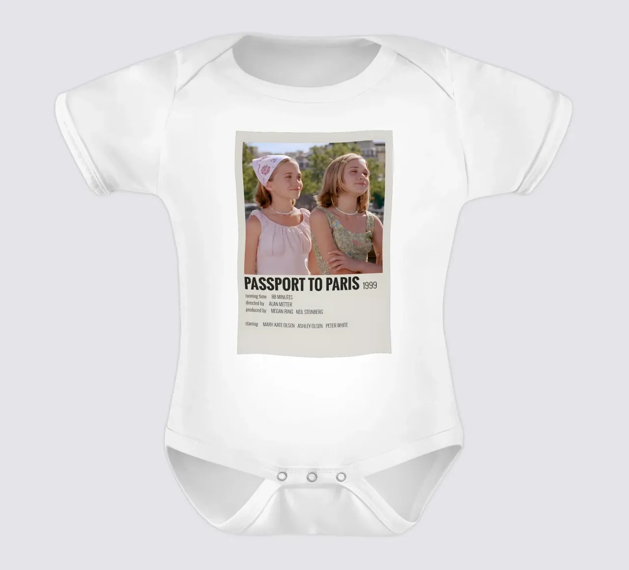 PASSPORT TO PARIS 1999 short-sleeve baby romper by MVFminimalist