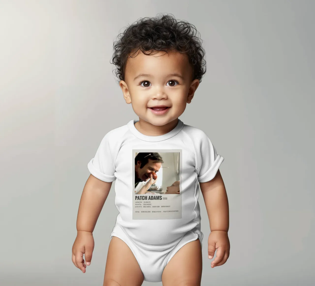 PATCH ADAMS 1998 short-sleeve baby romper by MVFminimalist