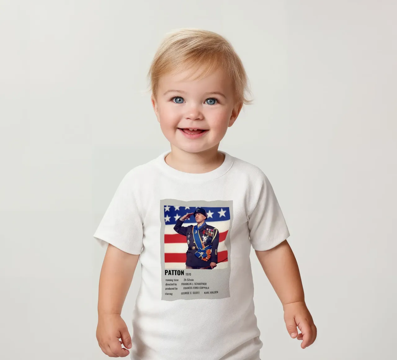 PATTON 1970 baby t-shirt by MVFminimalist