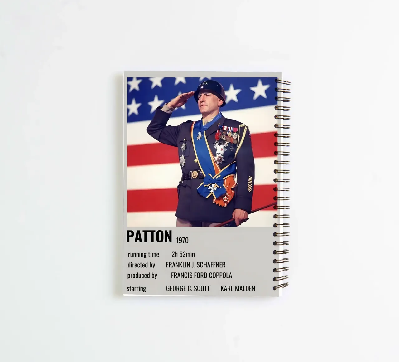 PATTON 1970 spiral notebook by MVFminimalist