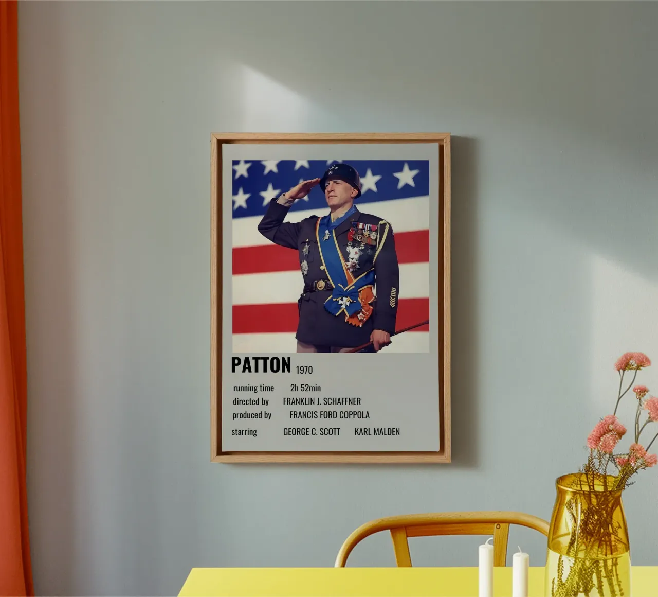 PATTON 1970 tela con Cornice a cassetta da MVFminimalist
