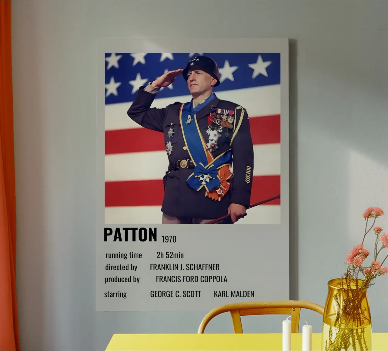 PATTON 1970 tela con Cornice a cassetta da MVFminimalist