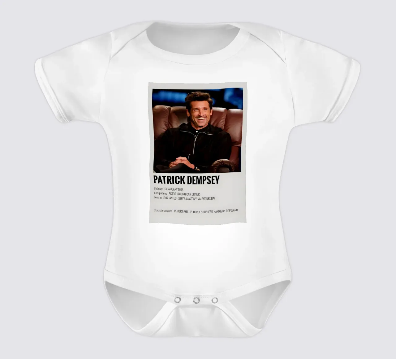 PATRICK DEMPSEY body neonato maniche corte da MVFminimalist