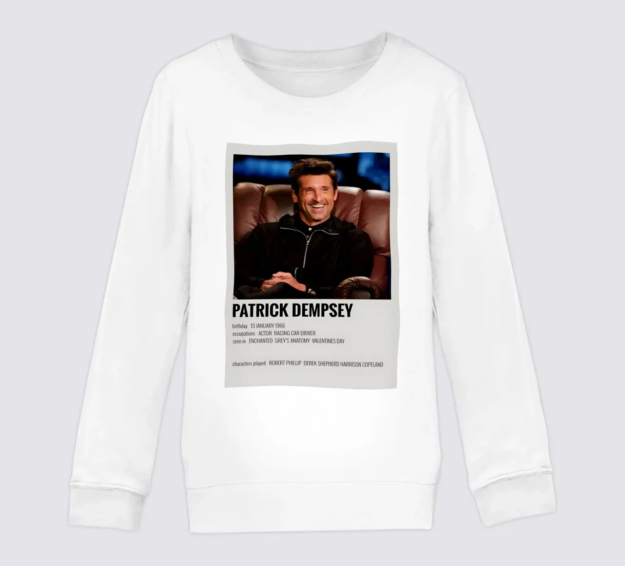 PATRICK DEMPSEY felpa bambino da MVFminimalist