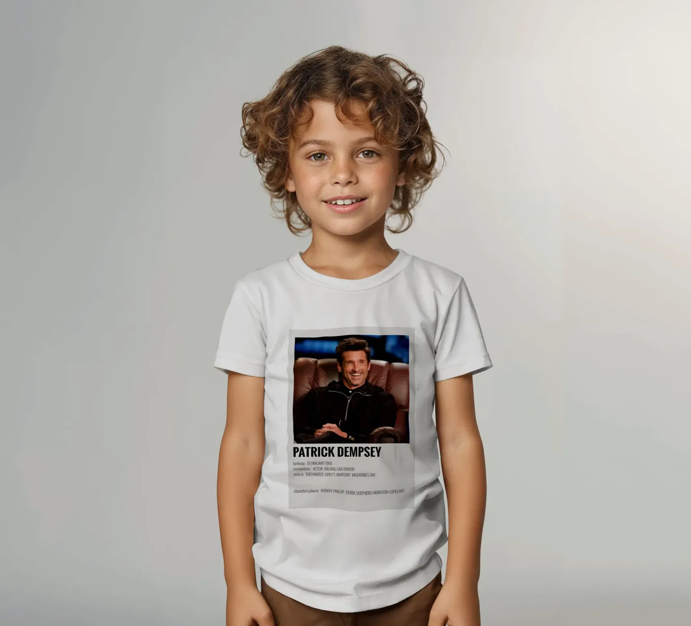 PATRICK DEMPSEY t-shirt bambini da MVFminimalist