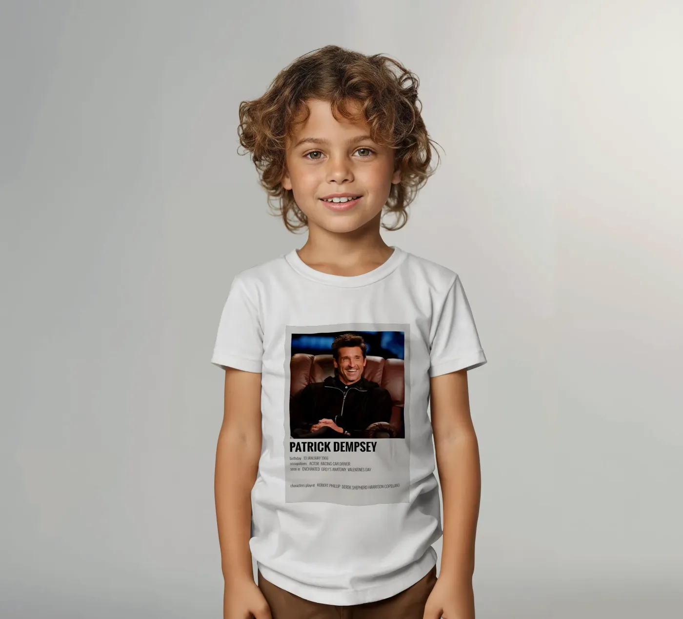 PATRICK DEMPSEY t-shirt bambini da MVFminimalist