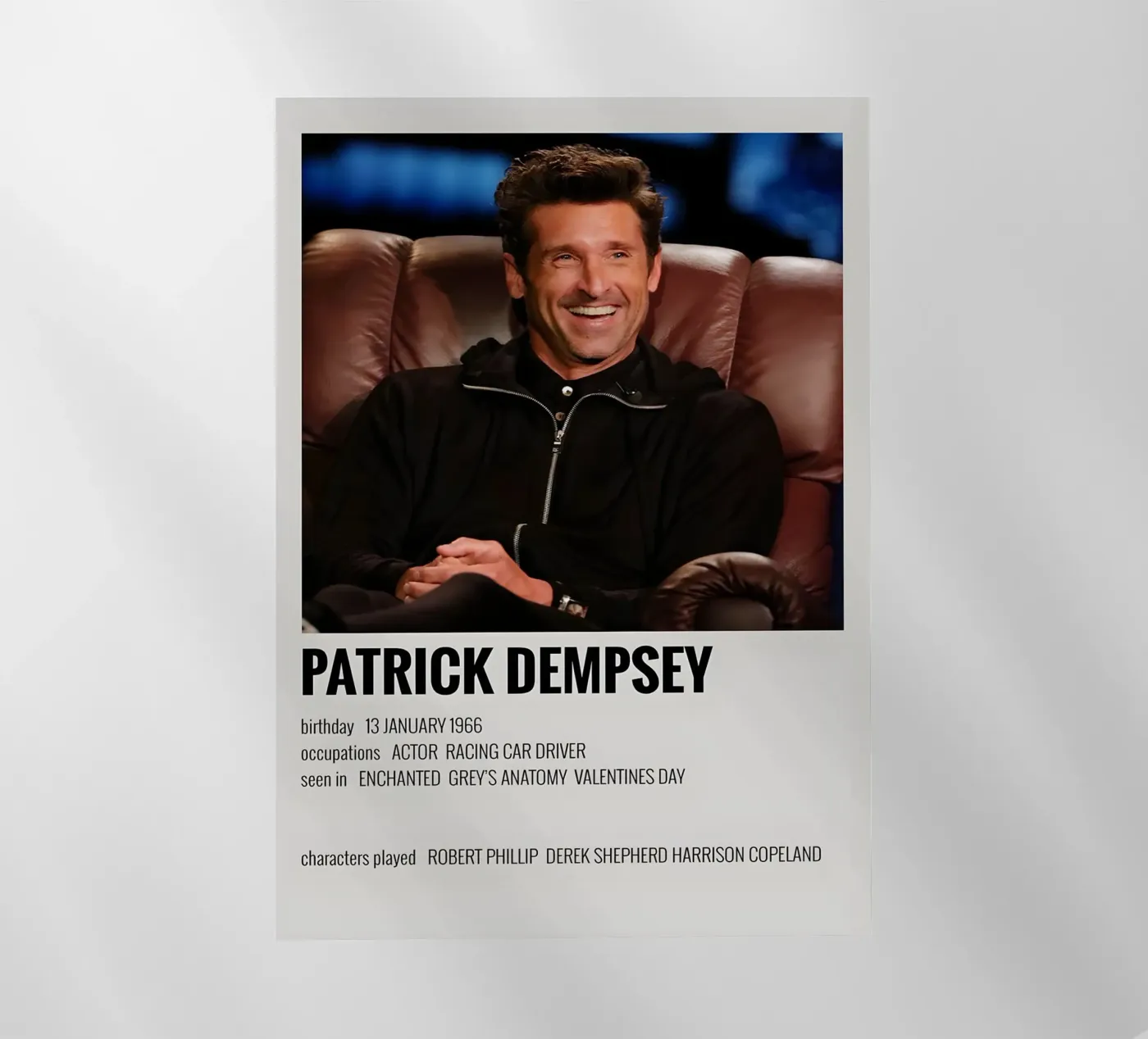 PATRICK DEMPSEY pellicola backlit da MVFminimalist