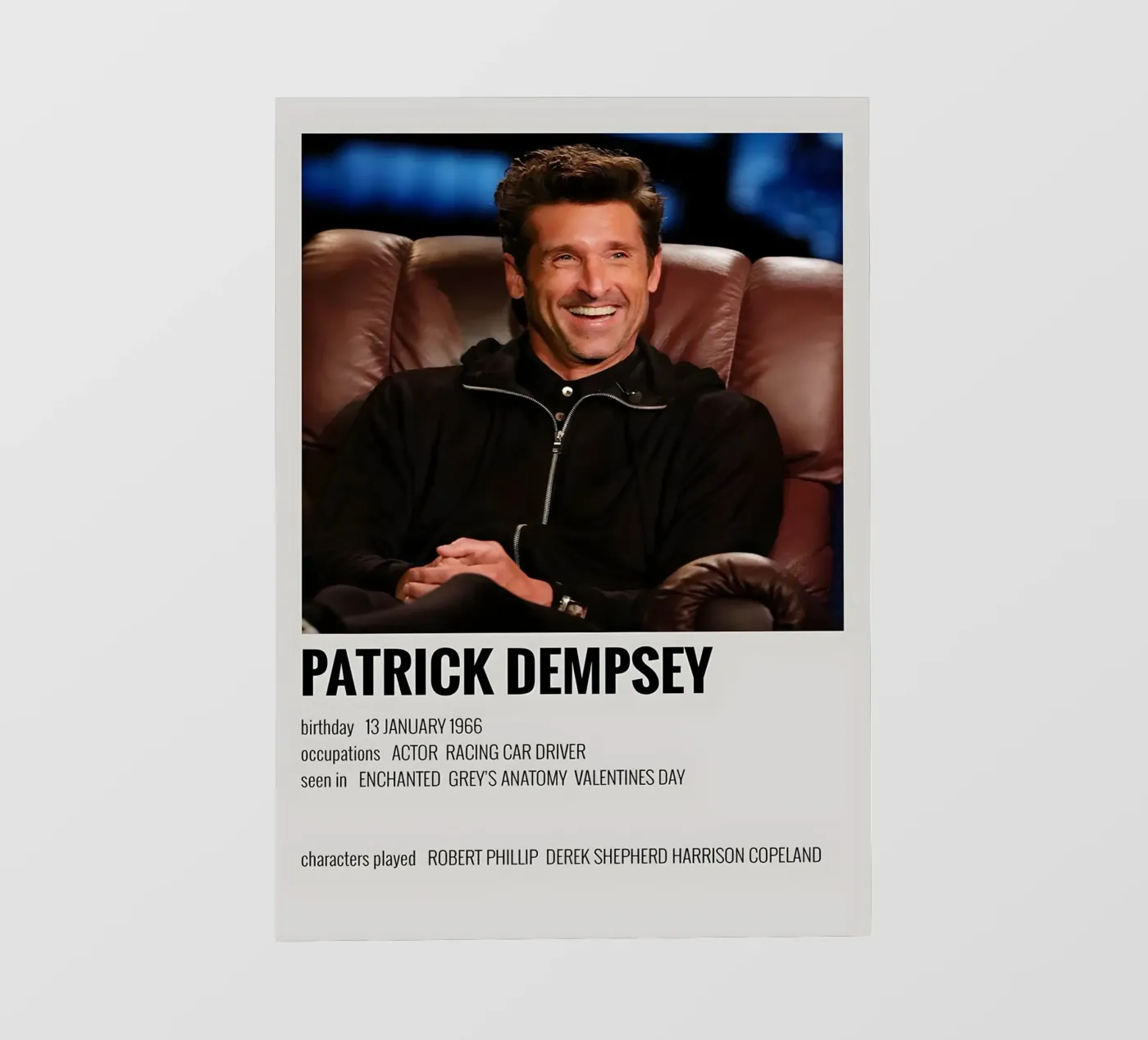 PATRICK DEMPSEY pellicola backlit da MVFminimalist