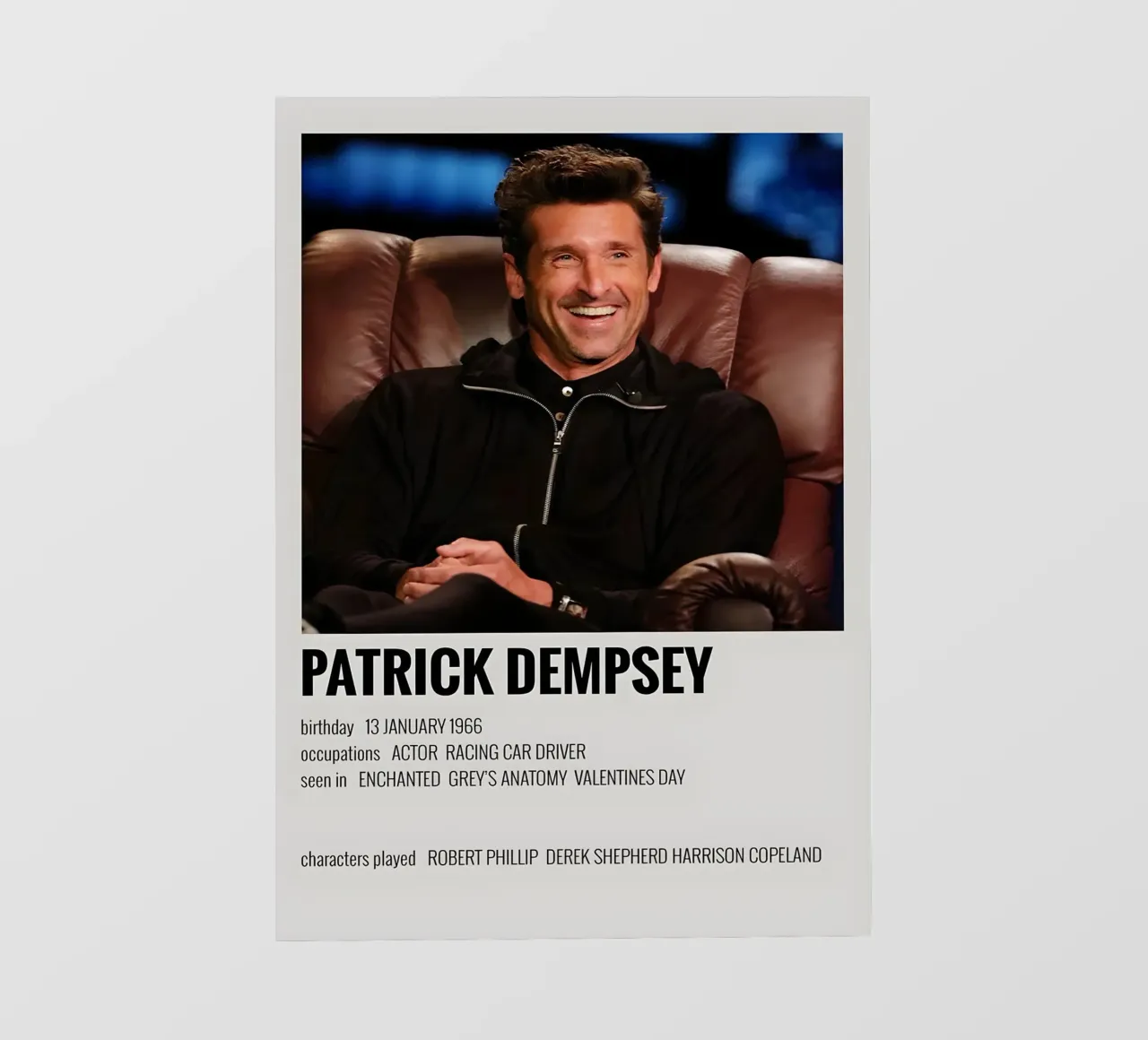 PATRICK DEMPSEY Fototapete von MVFminimalist