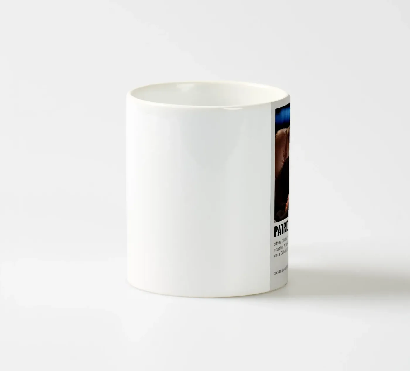 PATRICK DEMPSEY ceramic mug by MVFminimalist