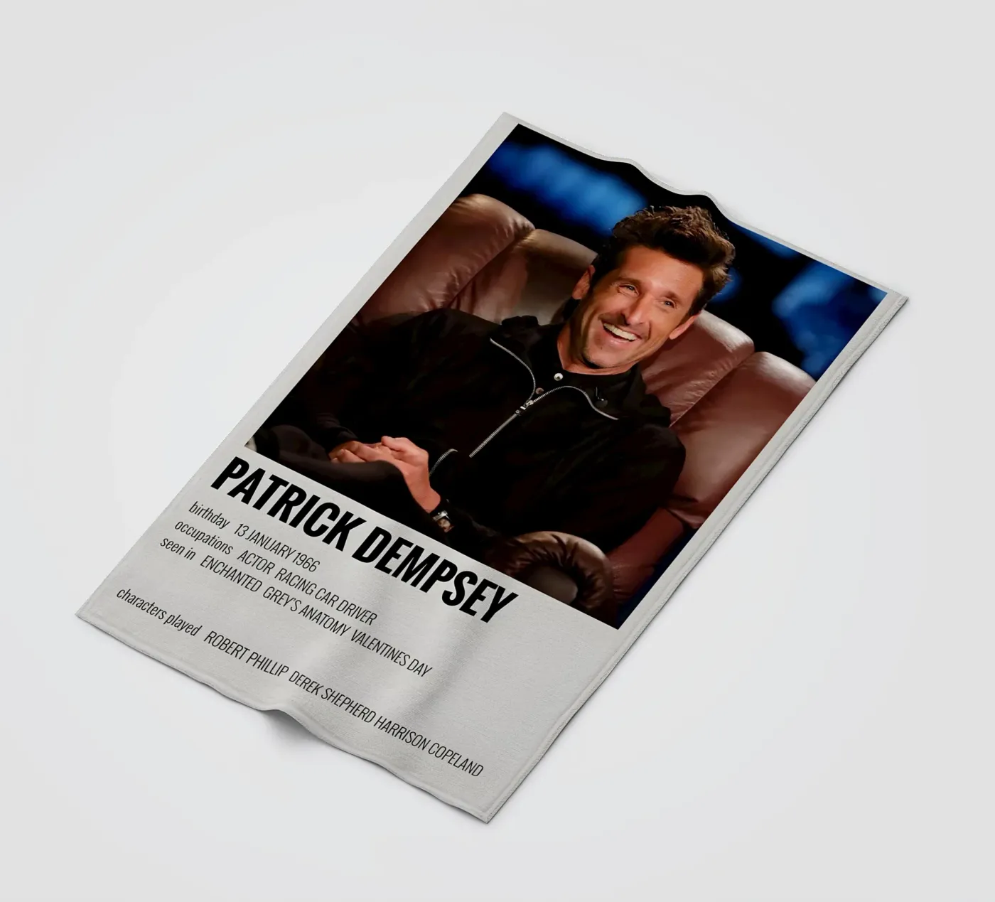 PATRICK DEMPSEY Fleecedecke von MVFminimalist