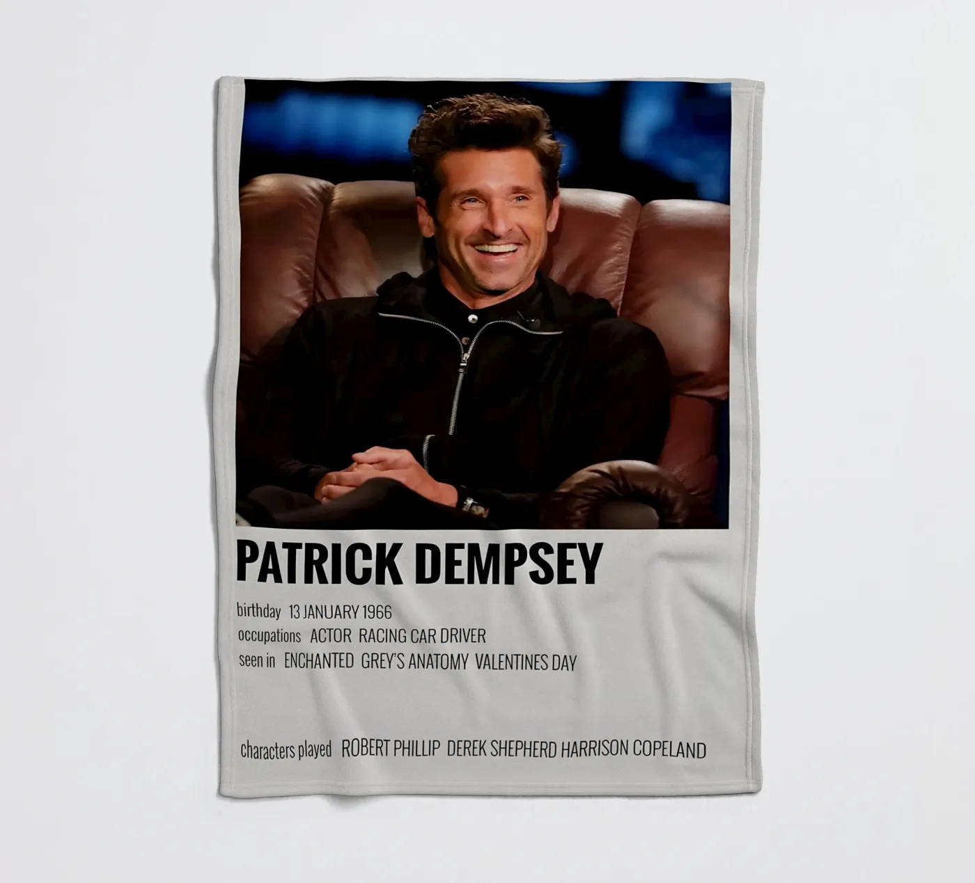 PATRICK DEMPSEY Fleecedecke von MVFminimalist