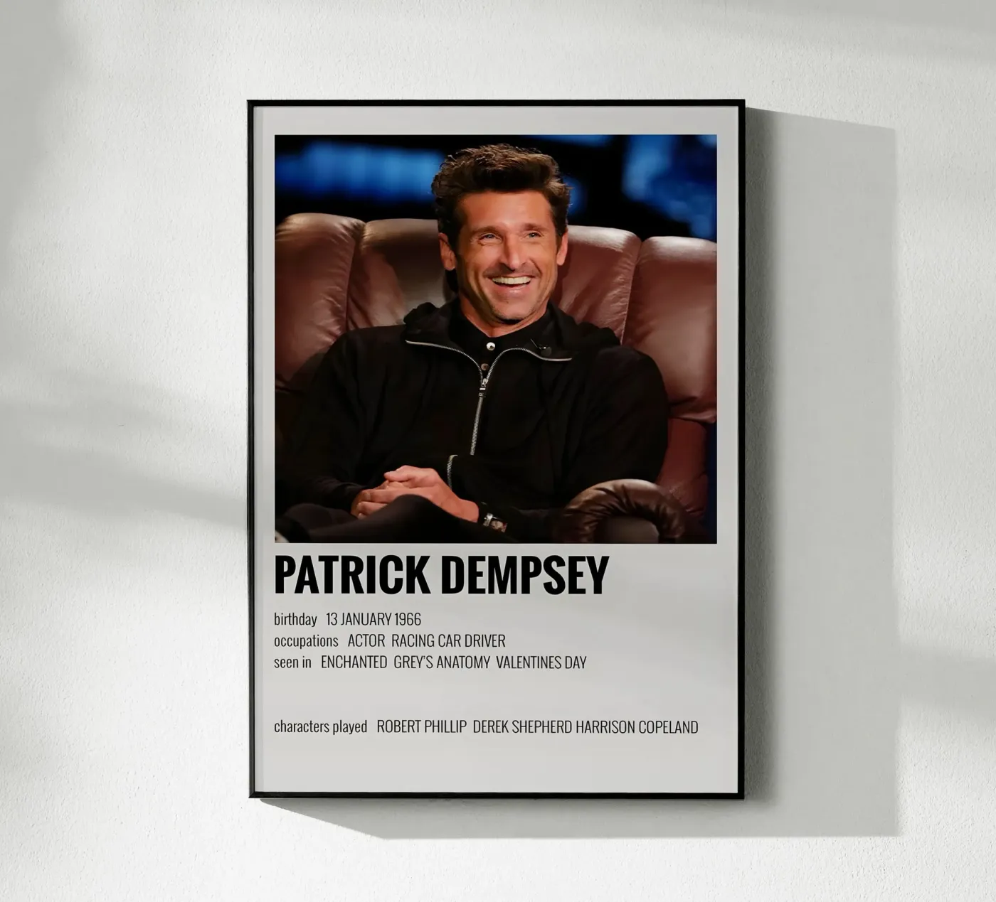 PATRICK DEMPSEY plexiglas de MVFminimalist